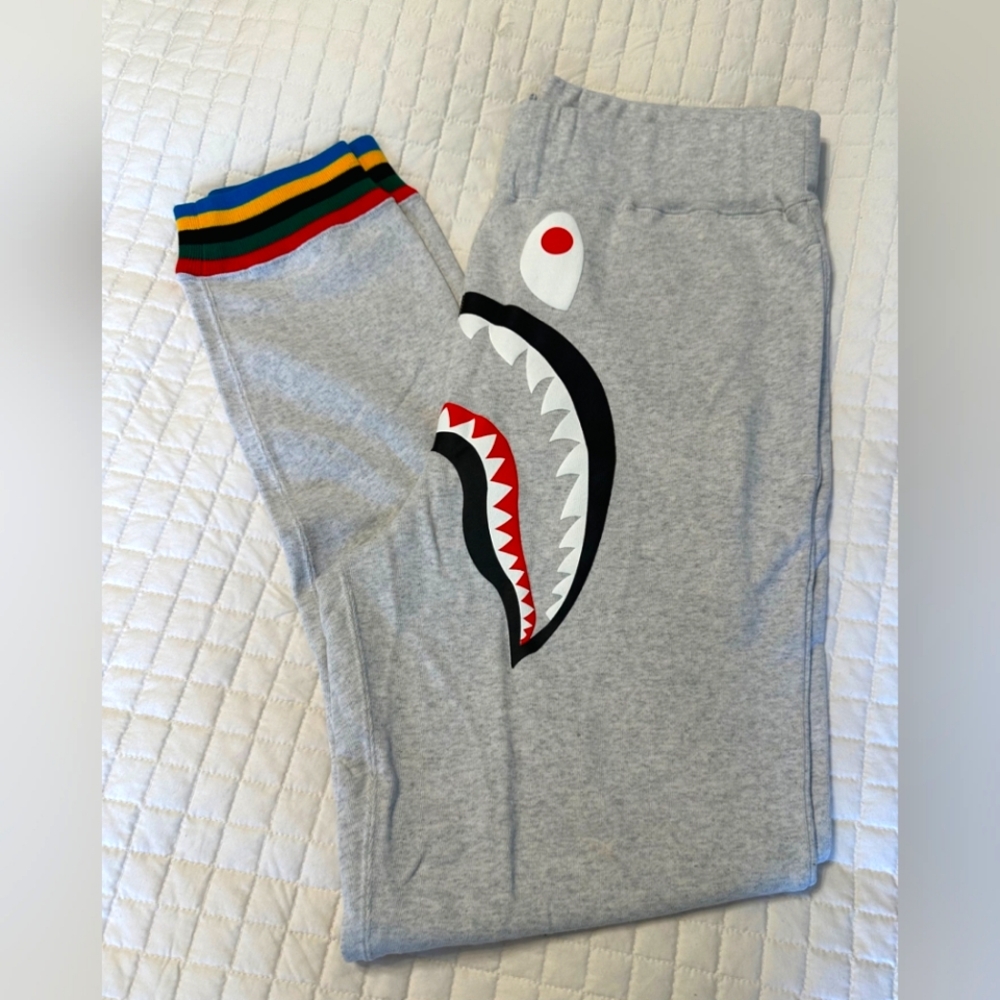 (NWOT) A Bathing Ape Shark Slim-Fit Joggers - US XL, Grey